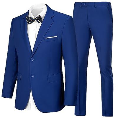 Mens Suits Regular Fit 2 Piece Royal Blue Suit Prom Homecoming Outfit for  Men Boys Wedding Suit Jacket Blazers Pants Set Size M - Yahoo Shopping