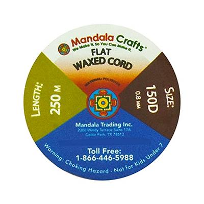Flat Waxed Thread for Leather Sewing - Leather Thread Wax String Polyester Cord for Leather Craft Stitching Bookbinding by Mandala Crafts 150D 0.8mm