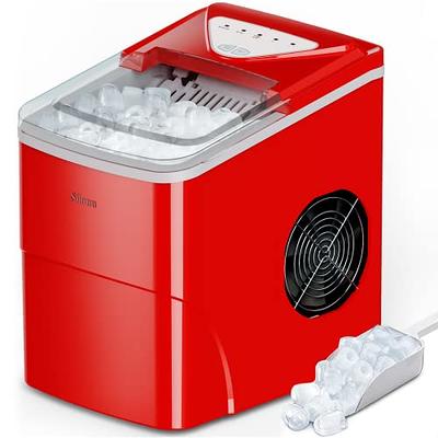 RWFLAME Ice Makers Countertop, Portable Ice Maker Machine with  Self-Cleaning, 26.5lbs/24Hrs, 6 Mins/9 Pcs Bullet Ice, Ice Scoop and  Basket, Handheld