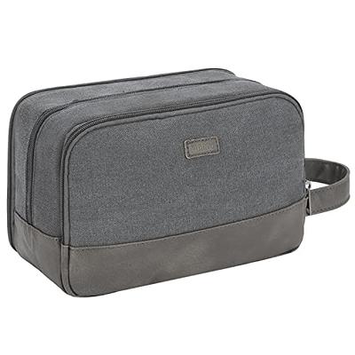 BAGSMART Toiletry Bag for Men, Canvas Travel Toiletry Organizer Dopp Kit  Water-resistant Shaving Bag for Toiletries Accessories,Grey-Medium