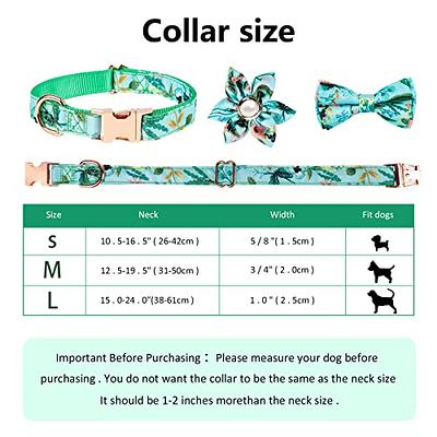 Girl Dog Collars for Puppies Small Medium Large Dogs, Cute Blue Dog Collar  for Female Dogs with Adjustable Flower and Bow tie with Dog Tag & Strong