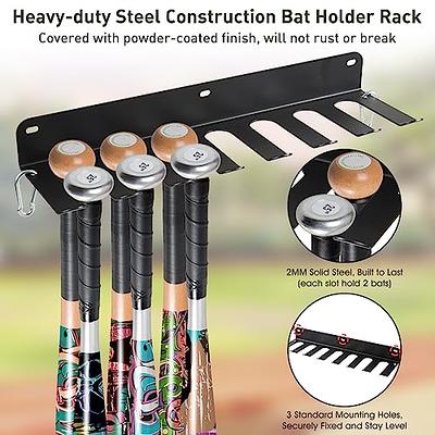 Baseball Bat Holder Wall Mount, Metal Bat Rack for Dugout Fence