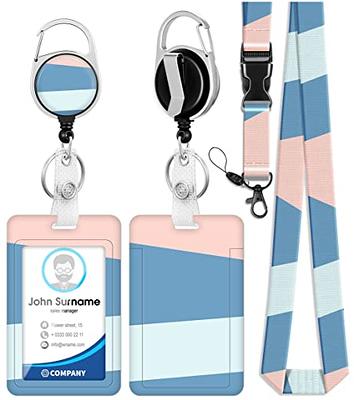 6 Pack Retractable Badge Lanyards and ID Badge Holder, Strap