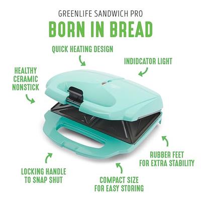 GreenLife Healthy Ceramic Nonstick Electric Waffle and Sandwich