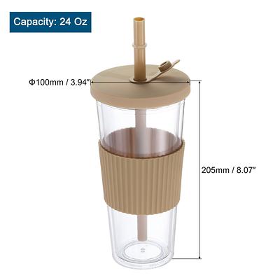 Colnic Reusable Iced Coffee Cup With Lid And Straw, 24Oz/700ml Iced Coffee  Tumbler, Boba Cup, Double Wall Clear Tumblers, Bubble Tea Cup, Smoothie