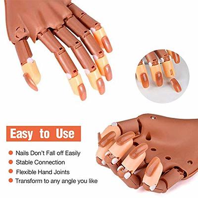 Practice Hand for Acrylic Nails-Flexible Moveable Nail Training Hand Kits,  False Mannequin Hands with Fake Nail Tips, Nail Files and Clipper - Yahoo  Shopping