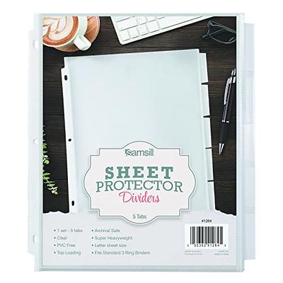 Protectors 8.5 x 11 Clear Plastic Sheet Protectors, Top Loading / 3 Hole  Binder Design Page Protectors, Archival Safe for Photos or Printed Copy,  Sleeves Hold Multiple Sheet 