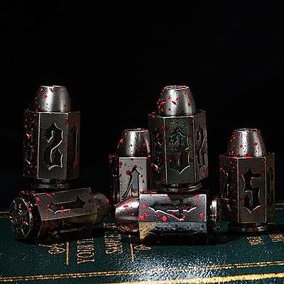 D6 Metal Dice Set, HNCCESG 6 Sided Dice 6 Pieces Solid Metal Game Dice for  DND Dungeons and Dragons Role Playing Game RPG Pathfinder Shadowrun