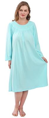 FEREMO Cotton Nightgowns Women's Plus Size Soft 100% Cotton Sleepwear Ladies  Gowns Comfy Night Dress (Aqua, 4X) - Yahoo Shopping