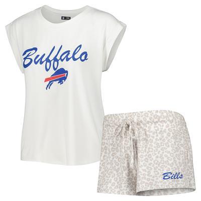 Women's Concepts Sport White Buffalo Bills Razzle Sleepwear Top & Shorts  Set 