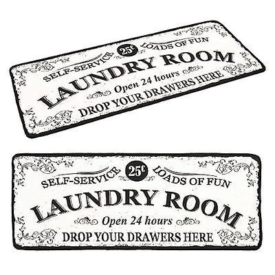 Black Laundry Room Runner Rug, Fun Rug Floor Mat For Washroom