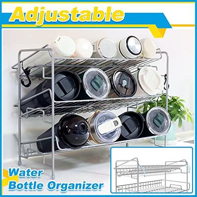 Water Bottle Organizer, Stackable Metal Water Bottle Holder for