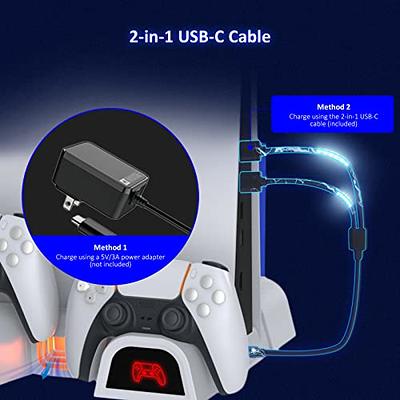  NexiGo Enhanced PS5 Controller Charger, Dual Charing Station  with LED Indicator, High Speed, Fast Charging Dock for Playstation 5  DualSense Controller, White : Video Games