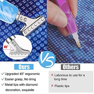  Fuutreo 23 Pcs Diamond Painting Pen Accessories 5D Metal Tips  Diamond Painting Pen Kit Include 4 Diamond Art Pen 11 Screw Thread Tips6  Glue Clays Bead Sorting Trays Gel Pad (Cute