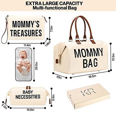 printe Mommy Bag for Hospital, Large Capacity Diaper Bag Tote for 2 Kids,  Waterproof Hospital Bag for Labor and Delivery with Straps, Travel Baby