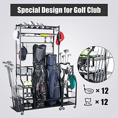 DWVO Golf Storage Rack Golf Organizer Golf Bag Storage Stand Rack