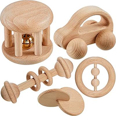 5 Pieces Wooden Baby Toys Wooden Toys for Babies 0-6-12 Months Wood Toys  Rattles with Bells Montessori Wood Baby Push Car Wooden Newborn Toy for  Infant Boys and Girls Gifts - Yahoo Shopping