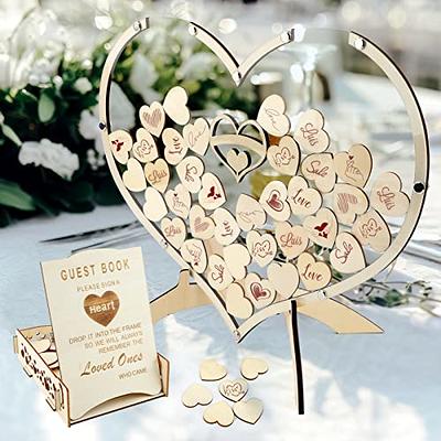 Wedding Guest Book, Guest Book Wedding Reception with Wooden Hearts Drop  Box, Wedding Guestbook Alternative, Wedding Guest Book Ideas, Rustic  Wedding Decor for Party, Wedding, Ceremony and Reception - Yahoo Shopping