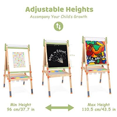 Joyooss Art Easel for Kids, Double-Sided Magnetic Easel for Children with  Whiteboard & Chalkboard, Deluxe Standing Easel for Toddler with Paper Roll  & Painting Accessories - Yahoo Shopping