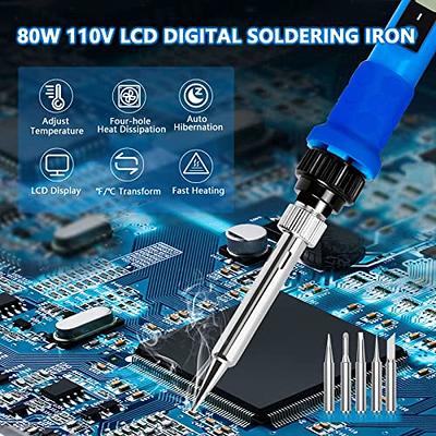 Soldering Iron Kit, 80W 110V Upgraded Digital Electric Soldering