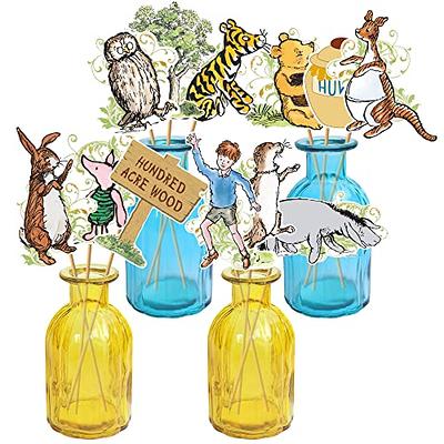 16 Pcs Classic The Pooh Centerpieces for Baby Shower Decorations Winnie Centerpieces Table Toppers on Sticks Cutouts for Winnie Party Birthday