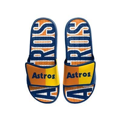 ISlide Houston Astros Varsity Stripes Sandals, Great White / 7