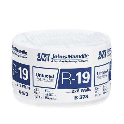 Johns Manville R-19 Wall Unfaced Fiberglass Roll Insulation 48.96-sq ft  (15-in W x 39.16-ft L) Multi-pack