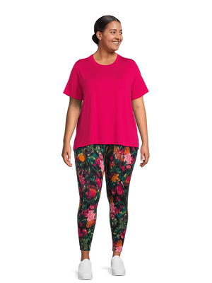 Terra & Sky Women's Plus Size Fitted High Rise Printed Leggings, Plus Size  New