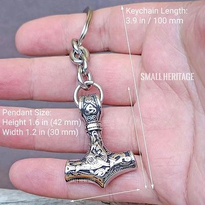 Touyony Stainless Steel Keychain Car Novelty Handmade Key Rings Cool Backpack Accessories Creative Gifts for Men & Women