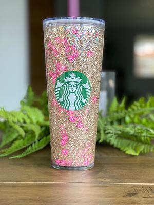 Daisy Snowglobe Tumbler, Snow Globe Tumbler, Glitter Tumbler, Double Walled  Tumbler, Acrylic Tumbler 