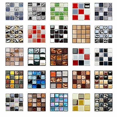 24 Pcs (4x4 in) Decorative Tile Stickers, Peel and Stick Self Adhesive  Removable Vinyl Tiles Backsplash Waterproof Kitchen Bathroom Furniture