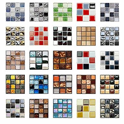 TUNKENCE 10 Sheets Mosaic Art Tiles, Marble Design Tile Peel and