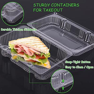 50 PCS Clear Plastic To Go Containers Disposable Take out Food Containers  with Clear Lids 50 PCS Forks Fancy Hinged Top Clamshell Food Boxes for  Carring Cake, Dessert, Small Sandwich - Yahoo Shopping