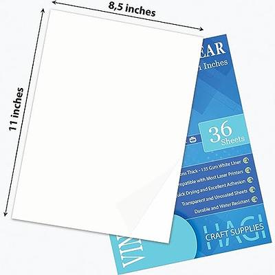 Clear Sticker Paper for LASER Printers ONLY - 36 Sheets, Printable Vinyl  Sticker Paper Adhesive Film Full Sheet 8.5 x 11 Inches – US Letter Size,  Glossy Transparent, DIY Personalized Stickers Labels - Yahoo Shopping