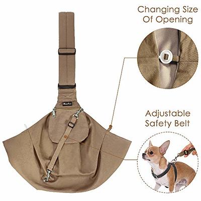 SlowTon Dog Carrier Sling - Hard Bottom Support Dog Carriers for Small Dogs  with Adjustable Padded Shoudler Strap, Dog Purse for Puppy Cat Pet with