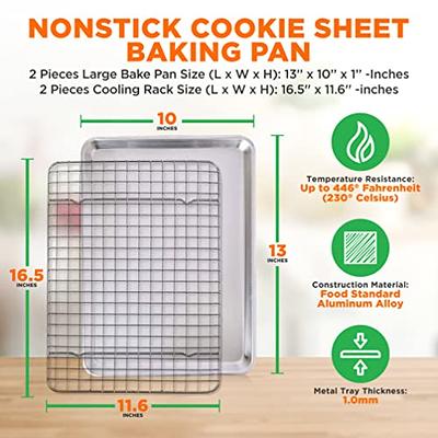 Nutrichef Non Stick Baking Sheets, Cookie Pan Aluminum Bakeware