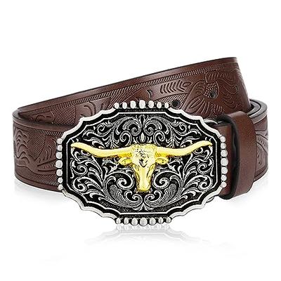 MASOP Men's Belt Buckle Horse Head Western Cowboy Buckle Fits for 1.5 inch  Belt