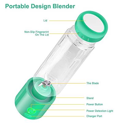 Portable Blender, Hotsch Personal Blender, Smoothie Blender 13.5 Oz  Personal Size Juicer Cup. Rechargeable USB Blender with Six Blades (18.5  White)