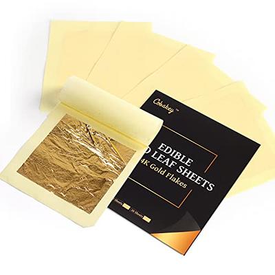 100PCS 24K Gold Leaf Edible Gold Foil Sheets for Food Cake