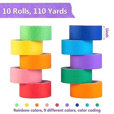 UMETDO 8PCS Colored Masking Tape - Painters Tape, Rainbow Colors