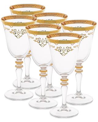 Barski European Handmade Crystalline Swarovski White Wine Glasses Set Of 4  In Clear