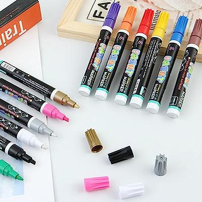 SUPKIZ Paint Marker Pens, 24 Colors Fine Point Oil-Based Waterproof Fancy  Markers, Quick Dry Permanent Push Pen for Engineer Fine Work, Mark Metal,  Tire, Rock, Wood, Fabric, Canvas, Glass, DIY Craft 