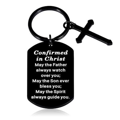 Inspirational Christian Keychain Men Easter Gifts Men Religious  Thanksgiving Baptism Keychain, 90 Days Buyer Protection