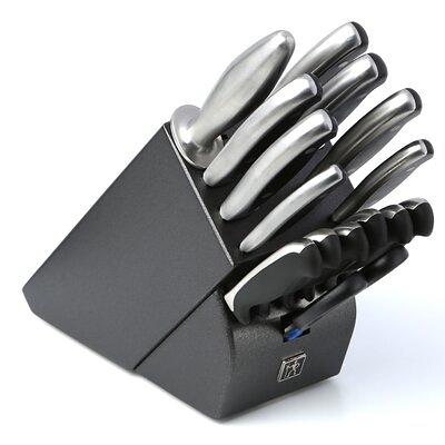 Henckels Forged Accent 20 Piece Self Sharpening Knife Block Set with  Off-White Handles