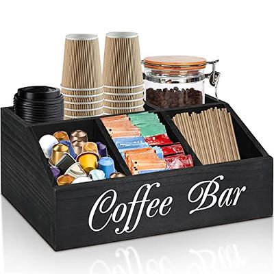 ugiftt Coffee Station Organizer for Counter, Wood Coffee Pods