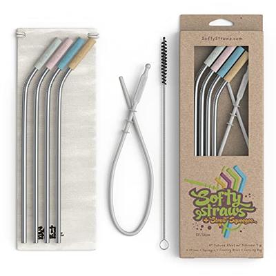 Best Reusable Flexible Silicone Drinking Straws with Case and