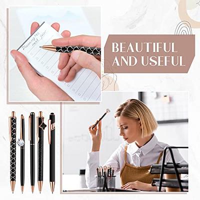 Yeaqee 9 Pcs Ballpoint Pens Set Metal Crystal Diamond Pen Motivational  Sparkle Pen for Journal Black Ink Pretty Cute Kawaii Pens Christmas Gifts  for