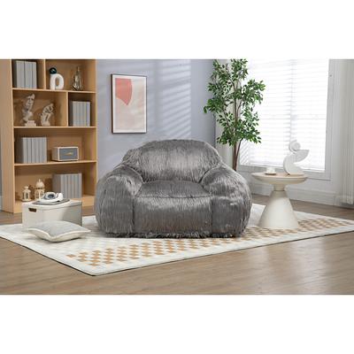 Magic Home 34.25 in. Comfy Lazy Floor Sofa Mohair Teddy Velvet Bean Bag  Bedroom Living Room Armless Foam-Filled Thick Couch, Black - Yahoo Shopping