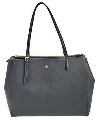 Tory Burch 134837 Emerson Tory Navy With Gold Hardware Women's Large Double  Zip Tote Bag
