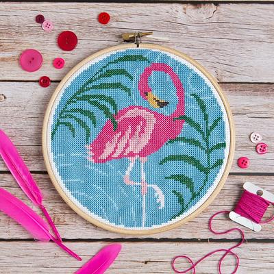 Beginner Embroidery Kit Pink Flamingo Hand Embroidery Kit Easy Embroidery  Kit for Beginner 